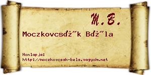 Moczkovcsák Béla névjegykártya